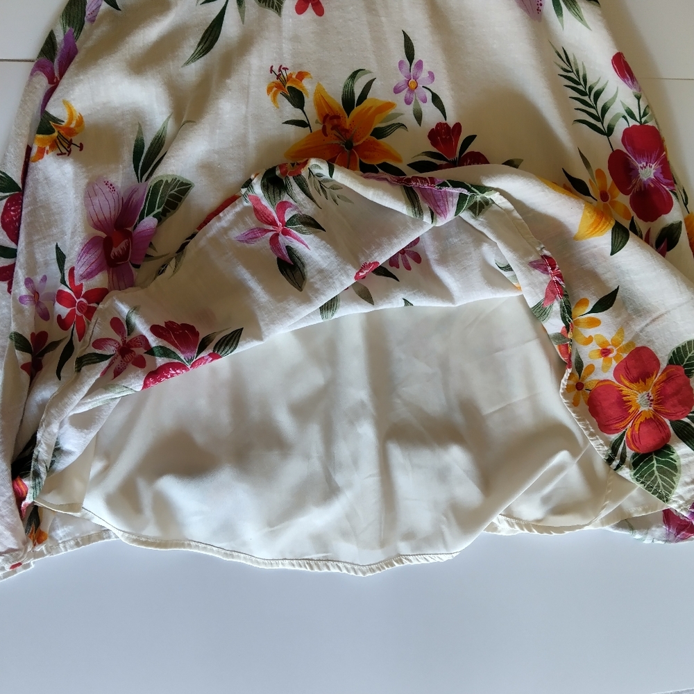 Tropical Floral Sundress Ruffle Off Shoulder Resort Beach Vacation Dress - Picture 9 of 10